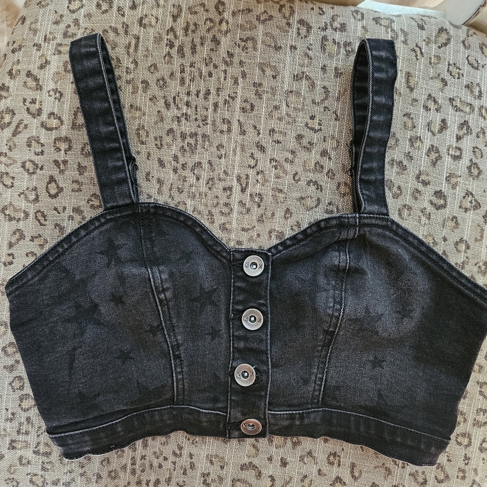 Kendall + Kylie Denim Star Top